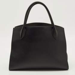 مملوكة مسبقًا حقيبة يد برادا مونوكروم جلد سافيانو متوسطة سوداء