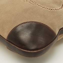 مملوكة مسبقًا حقيبة ماسنجر برادا قماش جاكار بشعار بني/بيج