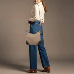 مملوكة مسبقًا حقيبة ماسنجر برادا قماش جاكار بشعار بني/بيج