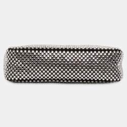 Pre Owned حقيبة كتف برادا ساتان أسود كريستال صغيرة طبعة جديدة 2000