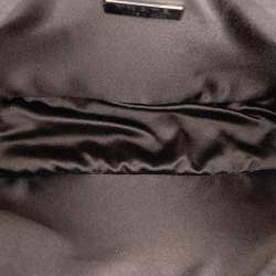 Pre Owned حقيبة كتف برادا ساتان أسود كريستال صغيرة طبعة جديدة 2000