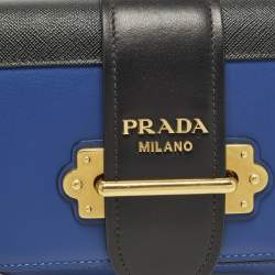 Pre Owned Prada Cahier Royal Blue/Black Leather Convertible Belt Bag