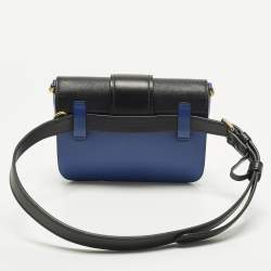 Pre Owned Prada Cahier Royal Blue/Black Leather Convertible Belt Bag