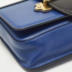 Pre Owned Prada Cahier Royal Blue/Black Leather Convertible Belt Bag