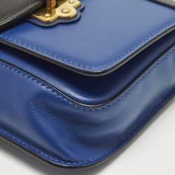 Pre Owned Prada Cahier Royal Blue/Black Leather Convertible Belt Bag