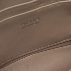 Pre Owned Prada Sidonie Beige Leather Flap Chain Crossbody Bag