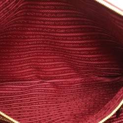 مملوكة مسبقًا Prada Galleria Executive Burgundy Saffiano Leather Double Zip Tote