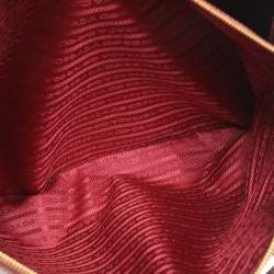 مملوكة مسبقًا Prada Galleria Executive Burgundy Saffiano Leather Double Zip Tote