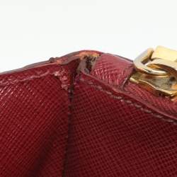 مملوكة مسبقًا Prada Galleria Executive Burgundy Saffiano Leather Double Zip Tote