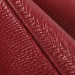 مملوكة مسبقًا Prada Galleria Executive Burgundy Saffiano Leather Double Zip Tote