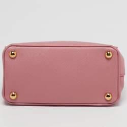 Pre Owned حقيبة توت برادا جلد سافياتو فاخر زهري صغير