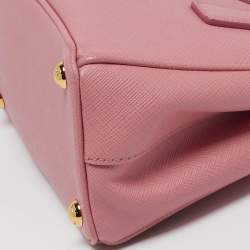 Pre Owned حقيبة توت برادا جلد سافياتو فاخر زهري صغير