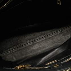 Pre Owned Prada Double Zip Black Saffiano Cuir Leather Dome Bag