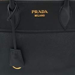 Pre Owned Prada Esplanade Black Saffiano Lux and City Leather Tote
