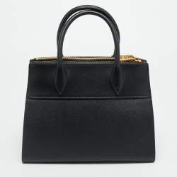 Pre Owned Prada Esplanade Black Saffiano Lux and City Leather Tote