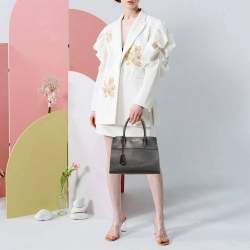 Pre Owned Prada Esplanade Black Saffiano Lux and City Leather Tote