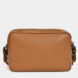 Pre Owned Prada Caramel Leather Vitello Daino Double Zip Crossbody Camera Bag with Strap