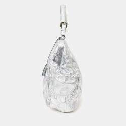 Pre Owned حقيبة براودا جالفري جلد فضي أنيقة