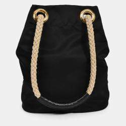 Pre Owned حقيبة دلو بحار نايلون معاد تدويره برادا أسود 2025