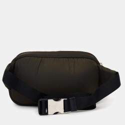 Pre Owned Prada Green/Black Nylon Front Pocket Waist Bag