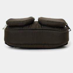 Pre Owned Prada Green/Black Nylon Front Pocket Waist Bag
