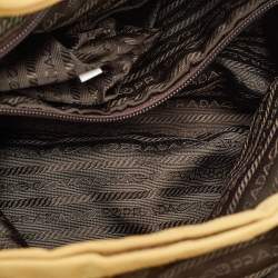 مملوكة مسبقًا حقيبة تسوق برادا شوبير نسيج أصفر نايليون