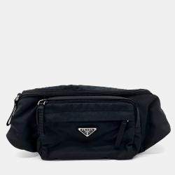 Pre Owned Prada Black Fabric belt bag