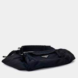 Pre Owned Prada Black Fabric belt bag
