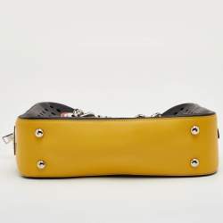 Pre Owned Prada City Fori Multicolor Leather Perforated Chain Shoulder Bag