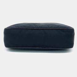 Pre Owned حقيبة برادا هوبي قماش نايلون أسود بحزام سلسلة (1BH204)