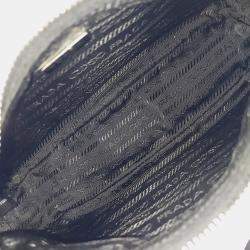 Pre Owned حقيبة برادا هوبي قماش نايلون أسود بحزام سلسلة (1BH204)