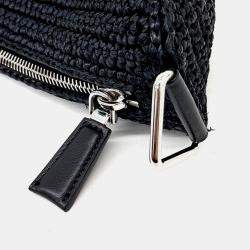 مملوكة مسبقًا Prada Black Raffia Triangle Shoulder Bag