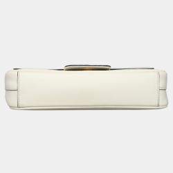 مملوكة مسبقًا حقيبة كتف برادا سلسلة سافايانو بيضاء مع رفرف