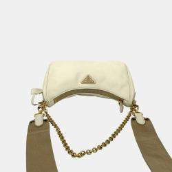 Pre Owned حقيبة برادا ساتشل جلد سافيانو إعادة إصدار 2005