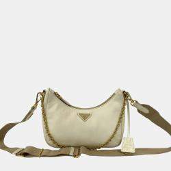 Pre Owned حقيبة برادا ساتشل جلد سافيانو إعادة إصدار 2005