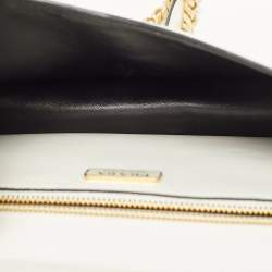 مملوكة مسبقًا Prada Triangle Logo White Saffiano Leather Shoulder Bag