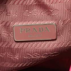 Pre Owned Prada Pink Nylon Drawstring Bucket Pouch