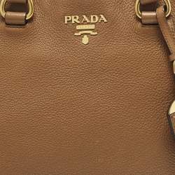 مملوكة مسبقًا Prada Open Small Brown Vitello Danio Leather Tote