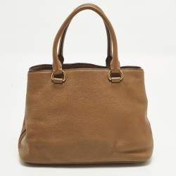 مملوكة مسبقًا Prada Open Small Brown Vitello Danio Leather Tote