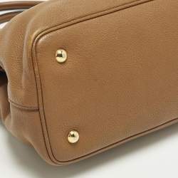 مملوكة مسبقًا Prada Open Small Brown Vitello Danio Leather Tote