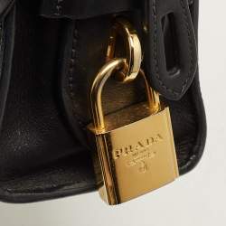 Pre Owned حقيبة كروس بودي برادا إسبلاناد سيتي جلد سافيانو أسود