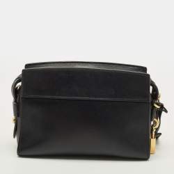 Pre Owned حقيبة كروس بودي برادا إسبلاناد سيتي جلد سافيانو أسود