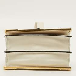 Pre Owned Prada Cahier White Leather Flap Shoulder Bag