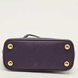 Pre Owned Prada Promenade Mini Purple Saffiano Lux Leather Satchel