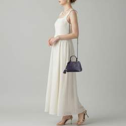 Pre Owned Prada Promenade Mini Purple Saffiano Lux Leather Satchel