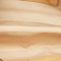 Pre Owned Prada Beige Vitello Daino Leather Frame Satchel