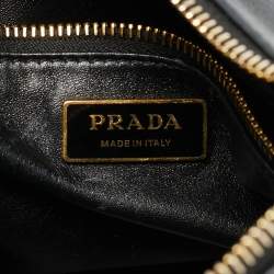 Pre Owned حقيبة كتف برادا إيمي جلد سوداء كبيرة