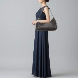 Pre Owned حقيبة كتف برادا إيمي جلد سوداء كبيرة