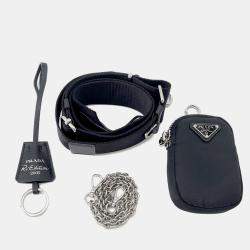 Pre Owned حقيبة كتف برادا نايلون أسود نايلون معاد إنتاجها 2005