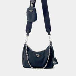 Pre Owned Prada Re-Edition 2005 Re-Nylon Shoulder Bag Black Nylon